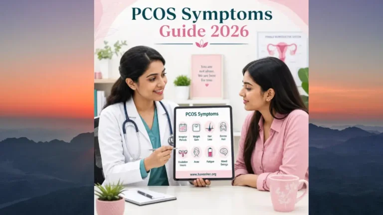 Doctor explaining 8 common PCOS symptoms to patient using tablet - PCOS Symptoms Guide 2026